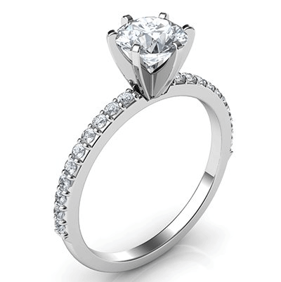 engagement ring with accent diamonds